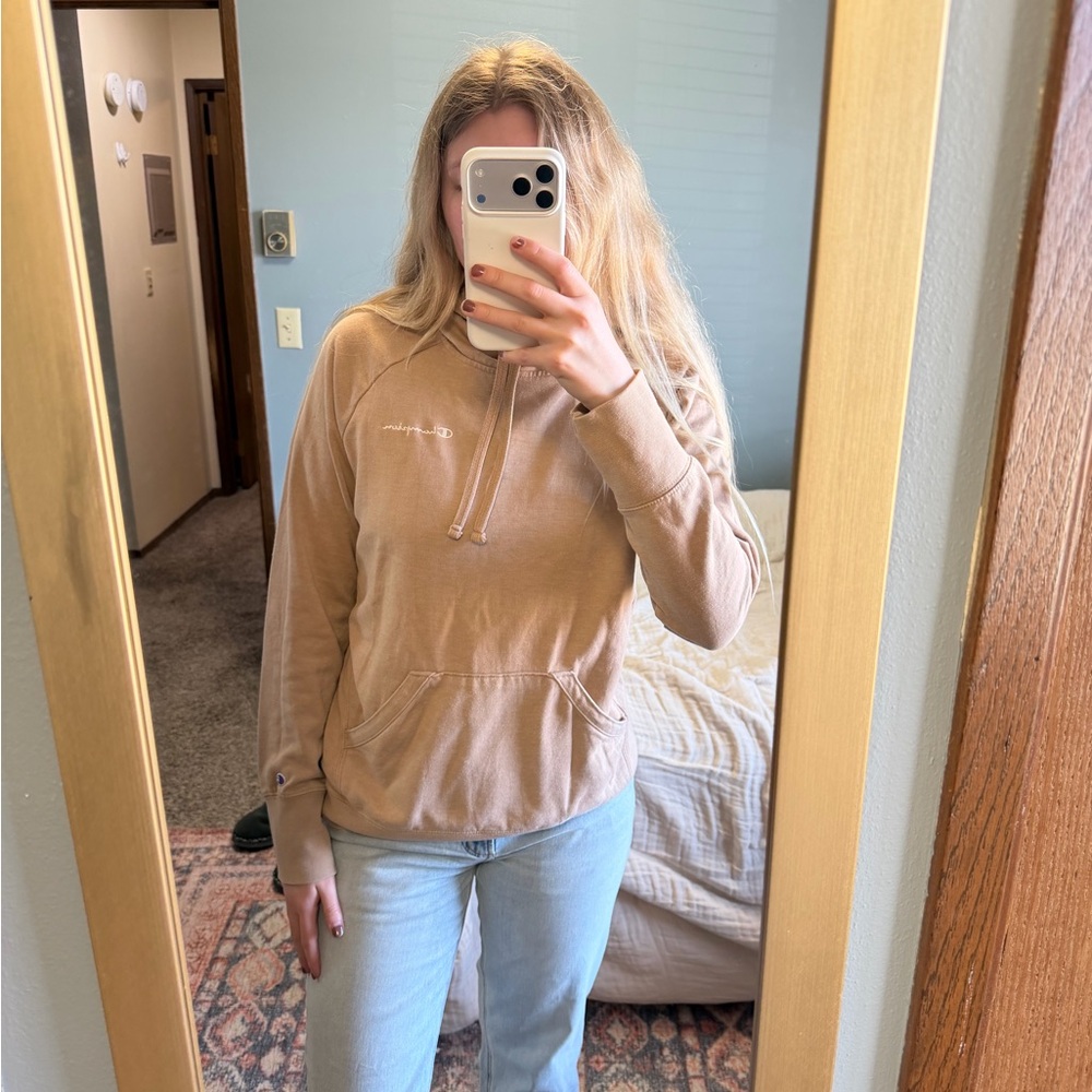 Champion Women's Beige Pullover Hoodie